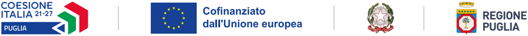 Coesione Italia 21-27 Puglia, Cofinanziato dall&rsquo;Unione europea, Repubblica Italiana, Regione Puglia